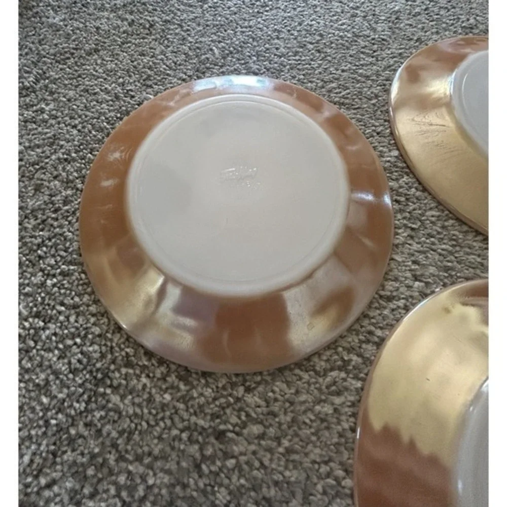 3-PC Fire‎ King Peach Luster Ovenware Replacement Plates